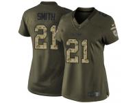 Women's Nike Oakland Raiders #21 Sean Smith Limited Green Salute to Service NFL Jersey