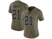 Women's Nike Oakland Raiders #21 Sean Smith Limited Olive 2017 Salute to Service NFL Jersey