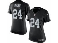 Women's Nike Oakland Raiders #24 Willie Brown Game Black Team Color NFL Jersey