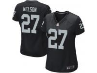 Women's Nike Oakland Raiders #27 Reggie Nelson Game Black Team Color NFL Jersey