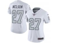 Women's Nike Oakland Raiders #27 Reggie Nelson Limited White Rush NFL Jersey