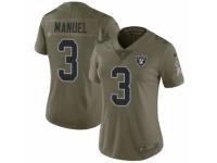 Women's Nike Oakland Raiders #3 E. J. Manuel Limited Olive 2017 Salute to Service NFL Jersey