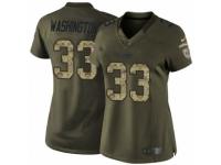 Women's Nike Oakland Raiders #33 DeAndre Washington Limited Green Salute to Service NFL Jersey