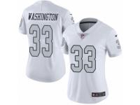 Women's Nike Oakland Raiders #33 DeAndre Washington Limited White Rush NFL Jersey