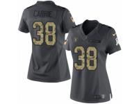 Women's Nike Oakland Raiders #38 T.J. Carrie Limited Black 2016 Salute to Service NFL Jersey