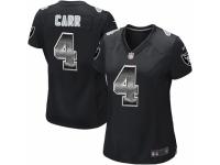 Women's Nike Oakland Raiders #4 Derek Carr Limited Black Strobe NFL Jersey