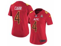 Women's Nike Oakland Raiders #4 Derek Carr Limited Red 2017 Pro Bowl NFL Jersey