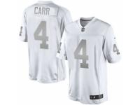 Women's Nike Oakland Raiders #4 Derek Carr Limited White Platinum NFL Jersey