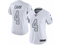 Women's Nike Oakland Raiders #4 Derek Carr Limited White Rush NFL Jersey