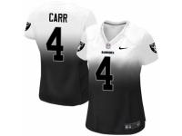 Women's Nike Oakland Raiders #4 Derek Carr Limited WhiteBlack Fadeaway NFL Jersey