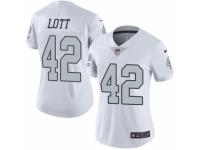 Women's Nike Oakland Raiders #42 Ronnie Lott Limited White Rush NFL Jersey