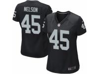 Women's Nike Oakland Raiders #45 Nick Nelson Game Black Team Color NFL Jersey