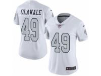 Women's Nike Oakland Raiders #49 Jamize Olawale Limited White Rush NFL Jersey
