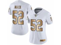 Women's Nike Oakland Raiders #52 Khalil Mack Limited White Gold Rush NFL Jersey