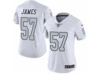 Women's Nike Oakland Raiders #57 Cory James Limited White Rush NFL Jersey