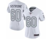 Women's Nike Oakland Raiders #60 Otis Sistrunk Limited White Rush NFL Jersey