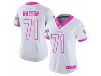 Women's Nike Oakland Raiders #71 Menelik Watson Limited White Pink Rush Fashion NFL Jersey