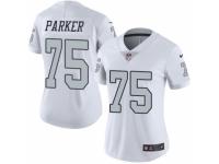 Women's Nike Oakland Raiders #75 Brandon Parker Limited White Rush Vapor Untouchable NFL Jersey