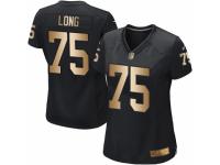 Women's Nike Oakland Raiders #75 Howie Long Black Gold Team Color NFL Jersey