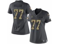 Women's Nike Oakland Raiders #77 Kolton Miller Limited Black 2016 Salute to Service NFL Jersey