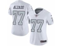 Women's Nike Oakland Raiders #77 Lyle Alzado Limited White Rush NFL Jersey