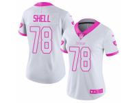 Women's Nike Oakland Raiders #78 Art Shell Limited White Pink Rush Fashion NFL Jersey