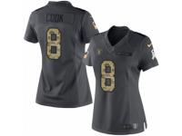 Women's Nike Oakland Raiders #8 Connor Cook Limited Black 2016 Salute to Service NFL Jersey