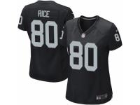 Women's Nike Oakland Raiders #80 Jerry Rice Game Black Team Color NFL Jersey