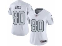 Women's Nike Oakland Raiders #80 Jerry Rice Limited White Rush NFL Jersey