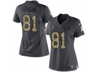 Women's Nike Oakland Raiders #81 Mychal Rivera Limited Black 2016 Salute to Service NFL Jersey