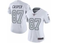 Women's Nike Oakland Raiders #87 Dave Casper Limited White Rush NFL Jersey