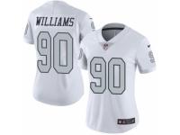 Women's Nike Oakland Raiders #90 Dan Williams Limited White Rush NFL Jersey