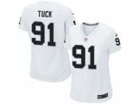 Women's Nike Oakland Raiders #91 Justin Tuck Elite White NFL Jersey