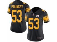 Women's Nike Pittsburgh Steelers #53 Maurkice Pouncey Limited Black Rush NFL Jersey