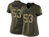 Women's Nike Pittsburgh Steelers #53 Maurkice Pouncey Limited Green Salute to Service NFL Jersey