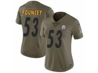 Women's Nike Pittsburgh Steelers #53 Maurkice Pouncey Limited Olive 2017 Salute to Service NFL Jersey