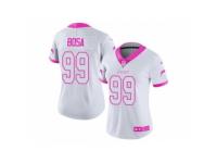 Women's Nike San Diego Chargers #99 Joey Bosa White Pink Stitched NFL Limited Rush Fashion Jersey