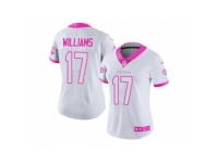 Women's Nike Washington Redskins #17 Doug Williams White Pink Stitched NFL Limited Rush Fashion Jersey