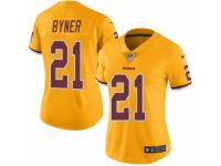 Women's Nike Washington Redskins #21 Earnest Byner Limited Gold Rush NFL Jersey