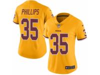 Women's Nike Washington Redskins #35 Dashaun Phillips Limited Gold Rush NFL Jersey