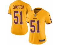 Women's Nike Washington Redskins #51 Will Compton Limited Gold Rush NFL Jersey