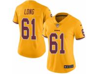 Women's Nike Washington Redskins #61 Spencer Long Limited Gold Rush NFL Jersey