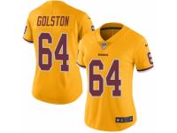 Women's Nike Washington Redskins #64 Kedric Golston Limited Gold Rush NFL Jersey