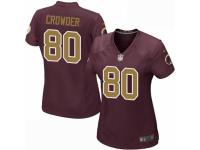 Women's Nike Washington Redskins #80 Jamison Crowder Game Burgundy Red Gold Number Alternate 80TH Anniversary NFL Jersey