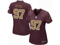 Women's Nike Washington Redskins #97 Kendall Reyes Game Burgundy Red Gold Number Alternate 80TH Anniversary NFL Jersey