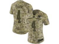 Women's Oakland Raiders Derek Carr Nike Camo Salute To Service Jersey