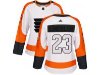 Women's Philadelphia Flyers #23 Oskar Lindblom White Away Authentic Hockey Jersey