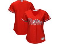 Women's Philadelphia Phillies Majestic Scarlet Fashion Plus Size Cool Base Team Jersey