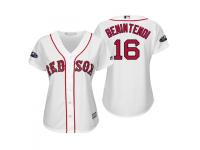 Women's Red Sox 2018 Postseason Home White Andrew Benintendi Cool Base Jersey