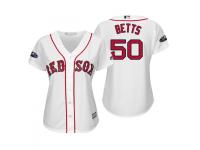 Women's Red Sox 2018 Postseason Home White Mookie Betts Cool Base Jersey